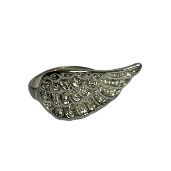 Sterling Silver Ring Angel Bird Wing Vintage Ladies Approximately Size 9 - Picture 5 of 8